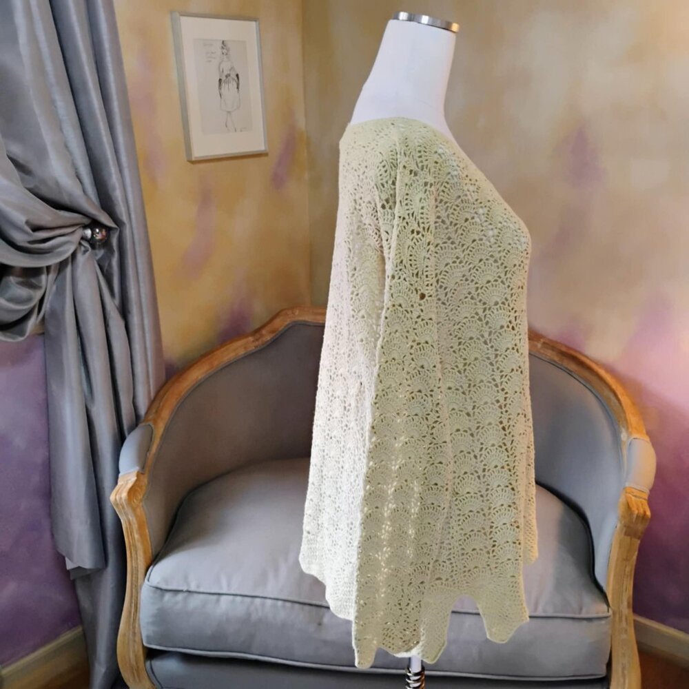 Vintage Yarnworks scallop sweater tunic, size XL